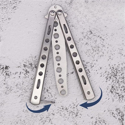 BUFFER® Gri Katlanabilir Paslanmaz Çelik Kelebek Bıçak Tarak Sakal Bıyık Fırçası Profesyonel Saç Kesimi İçin Tarak