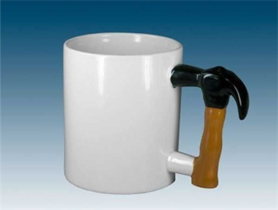 BUFFER® İlginç Hediyelik Çekiç Kulplu Tasarımlı Seramik Kupa Bardağı