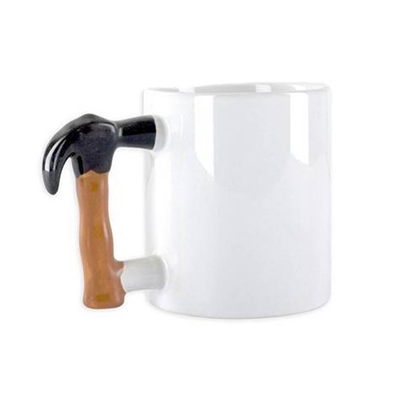 BUFFER® İlginç Hediyelik Çekiç Kulplu Tasarımlı Seramik Kupa Bardağı