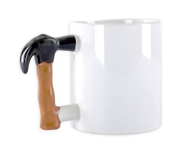 BUFFER® İlginç Hediyelik Çekiç Kulplu Tasarımlı Seramik Kupa Bardağı