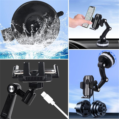 BUFFER® Jel Vantuzlu Cama Takılabilen Güçlü 360 Derece Dönebilen Ayarlanabilir Araç Içi Vantuzlu Telefon Tutucu