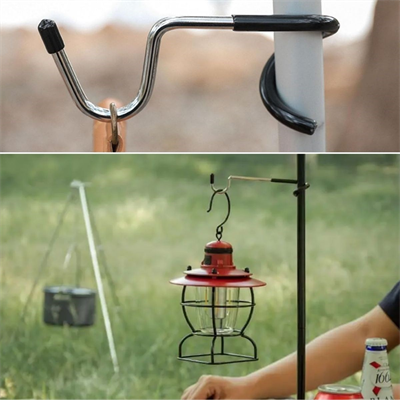 BUFFER® Kamp İçin Çok Fonksiyonlu S-Şekilli Direk Askısı Kaymaz Paslanmaz Çelik Eşya Asma Kancası