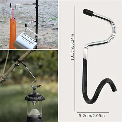 BUFFER® Kamp İçin Çok Fonksiyonlu S-Şekilli Direk Askısı Kaymaz Paslanmaz Çelik Eşya Asma Kancası