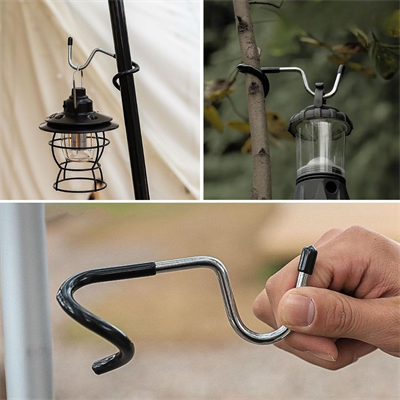 BUFFER® Kamp İçin Çok Fonksiyonlu S-Şekilli Direk Askısı Kaymaz Paslanmaz Çelik Eşya Asma Kancası