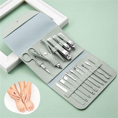 BUFFER® Çantalı Seyahat Tipi 16 Parça Manikür Pedikür Seti