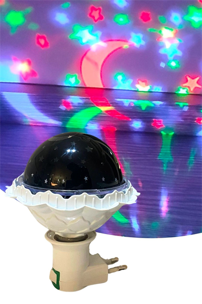 BUFFER® Kristal Gökyüzü Modlu Yıldızlı Hareketli 360 Derece Dönen Kristal Led Ampül