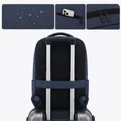 BUFFER® Lacivert Laptop Sırt Çantası, Bilgisayar Korumalı İç Bölmeli Notebook Çantası, Organizer Cepli ve USB Şarj Portlu