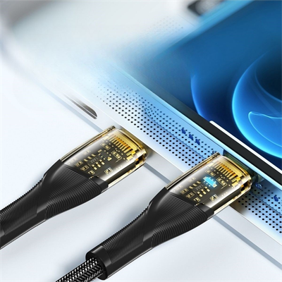 BUFFER® Led Işık Uçlu Sağlam İp Kablolu USB to Lightning Hızlı Şarj Kablosu