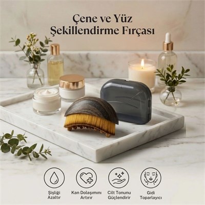 BUFFER® Lenf Drenaj ve Yüz Bakım Fırçası – Çok Fonksiyonlu Yumuşak Kıllı Yüz Masajı, Cilt Temizleme ve Çene Hattı Bakım Aparatı (Kutulu)