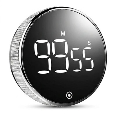 BUFFER® Manyetik Dijital Mutfak Zamanlayıcısı – 3 İnç LED Ekranlı Ses Ayarlı Döner Geri Sayım Sayacı