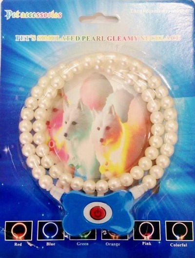 BUFFER® Mavi Renk Neon Led Işıklı Kedi Köpek Kolyesi (18,5 cm)