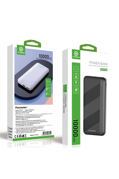 BUFFER® Mikro Type-C USB Hızlı Şarj Edebilen 10000 mAh Powerbank