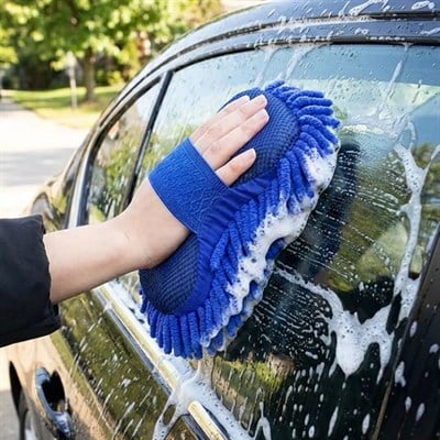 BUFFER® Mikrofiber Oto Yıkama Eldiveni – Kalın Süngerli Araç Temizleme Bezi, Araba Yıkama Eldiveni