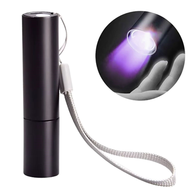 BUFFER® Mini Cep Boy USB İle Şarj Olan Oje Kurutucu Sahte Para Kontol LED UV Mor Işık El Feneri