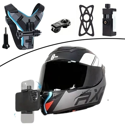BUFFER® Motorsiklet Kask Önü Takılan Telefon Tutucu Aksiyon Kamerası Takılabilen Aparat