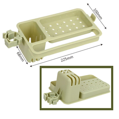 BUFFER® Musluğa Takılan Sünger Havlu Askılı Sabun Hazneli mutfak Banyo Lavabo Düzenleyici Organizer