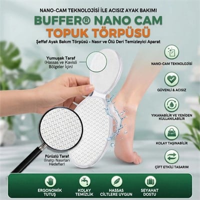 TrdStore® Nano Cam Topuk Törpüsü, Şeffaf Ayak Bakım Törpüsü, Nasır ve Ölü Deri Temizleyici Aparat