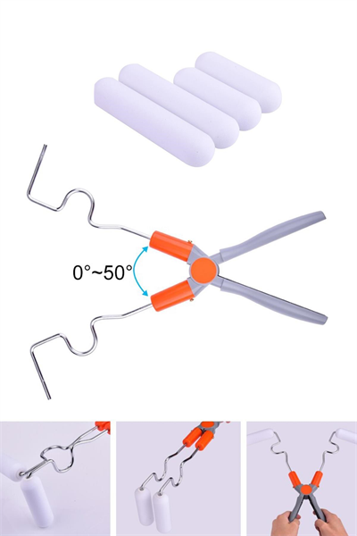 BUFFER® Nano Süngerli Damlatmaz Mobilya ve Duvar Boyama Rulosu Hem Köşe Hem Düz Zemin