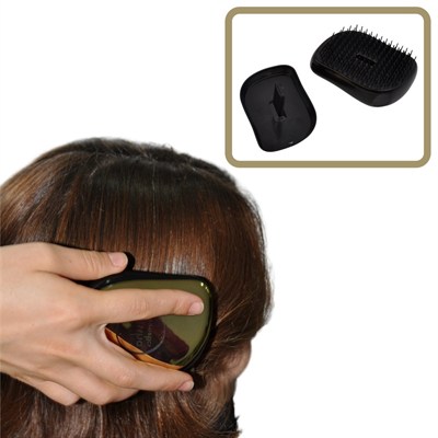 BUFFER® Nissha Elektriklenmeyi Önleyen Anti Statik Saç Düzleştirici Kapaklı Gold Saç Fırçası Tarak