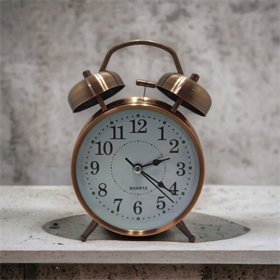 BUFFER® Nostaljik Çalar Saat – Retro Tasarım, Sessiz Akan Mekanizma, Yüksek Sesli Alarm, Masa ve Komodin İçin Dekoratif Saat