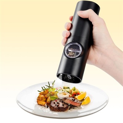 BUFFER® Otomatik Pilli Tuz Karabiber Değirmeni Seti 2’li – LED Işıklı, Standlı, Elektrikli Baharat Öğütücü Baharatlık