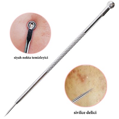 BUFFER® Paslanmaz Çelik Siyah Nokta Sivilce ve Akne Temizleyici Set 3lü Kit