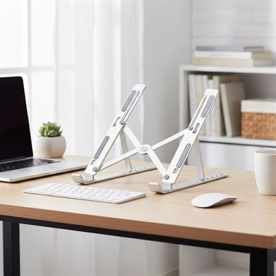 BUFFER® Plastik Katlanır Tablet Standı – Ayarlanabilir Açılı, Taşınabilir Masaüstü Telefon ve Tablet Tutucu Stand