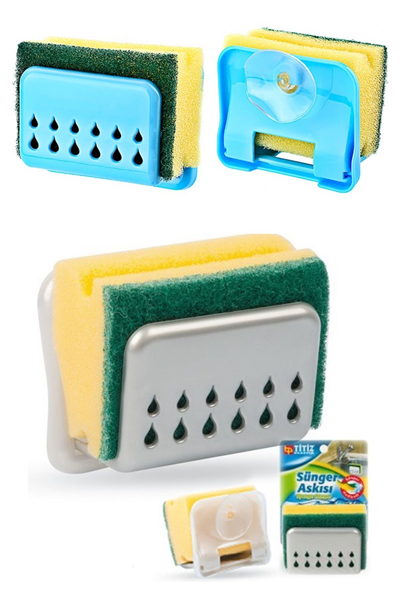 BUFFER® Pratik Mutfak Lavabo Vantuzlu Bulaşık Süngeri Askısı Aparatı