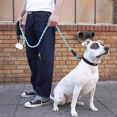 BUFFER® Reflektörlü Fosforlu Köpek Gezdirme Halatı Tasma Kayışı Metal Kancalı 130 cm