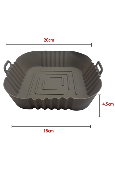 BUFFER® Renkli Isıya Dayanıklı Yıkanılabilir Silikon Fırın  Airfryer Kare Model Pişirme Matı 20 cm