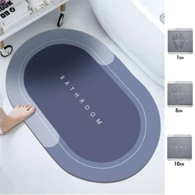 BUFFER® Sihirli Süper Su Emici Kaymaz Tabanlı Oval Paspas 40*60 cm