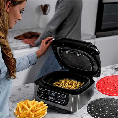 BUFFER® Siyah Isıya Dayanıklı Yıkanılabilir Silikon Fırın Ve Airfryer Yuvarlak Model Pişirme Matı 23 Cm