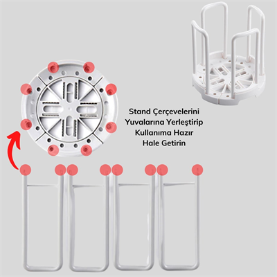 BUFFER® Tabak Bardak Kase Standı Bulaşık Kurutma Tutucu Mutfak Düzenleyici Organizatör
