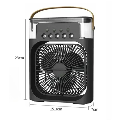 BUFFER® Taşınabilir 3 Farklı Mod Ayarlı 7 Farklı Led Işıklı Sulu Soğutmalı Taşınabilir Masaüstü USB Fan Vantilatör