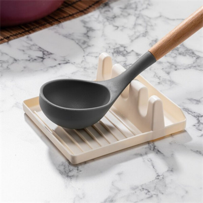 BUFFER® Tencere Kapak Tutuculu Kaşıklıklı Tencere Kapak Standı Pratik Kaşık Kepçe Altlık Düzenleyici