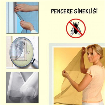 BUFFER® Tüm Cam Pencere Kapılara Uyumlu Tek Kanat Pencere Sinekliği