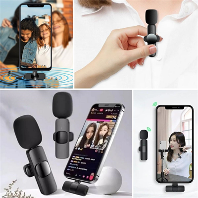 BUFFER® Type C Uyumlu İphone Dönüştürücülü Kablosuz Yaka Mikrofonu Android ve İphone Uyumlu Mini Mikrofon