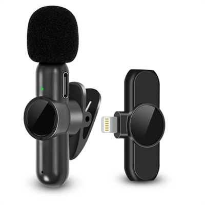 BUFFER® Type C Uyumlu İphone Dönüştürücülü Kablosuz Yaka Mikrofonu Android ve İphone Uyumlu Mini Mikrofon