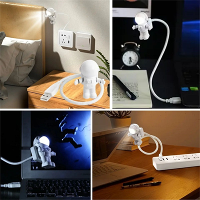 BUFFER® USB Astronot Gece Lambası, Masa Lambası, Kitap Okuma Lambası Işığı