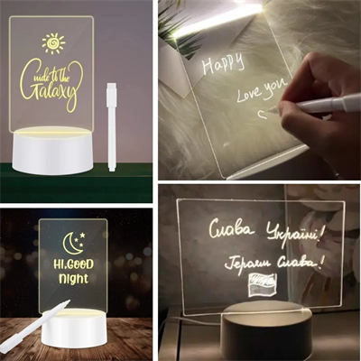 BUFFER® USB Kablolu Işıklı Kendiliğinden Beyaz Kalemli-Silgili Kreatif 3D Görselleştirme LED Lambası