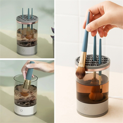 BUFFER® USB Şarjlı Makyaj Fırçası Temizleyici Aparat Hızlı Kurutmalı, Çok Yönlü Fırça Temizleyici