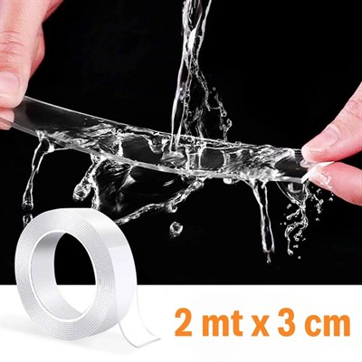 BUFFER® Ultra Güçlü Çift Taraflı 2 mt x 3 cm x 1 mm Nano Bant