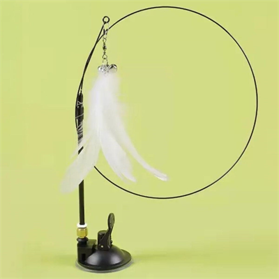 BUFFER® Vantuzlu Tüylü Zilli Olta Kedi Oyuncağı 2 Oltalı