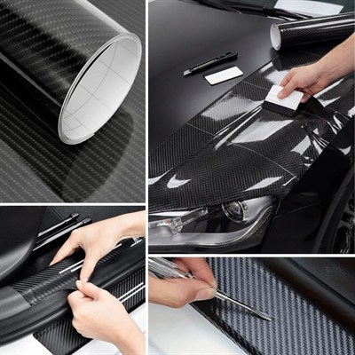 BUFFER® Yapışkanlı Karbon Fiber Folyo 30 Cm x 150 Cm – Araç,Konsol,Torpido,Ayna,Kapı ve Dış Yüzey Kaplama Filmi