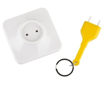 BUFFER® Yapışkanlı Priz Görünümlü Kapı Duvar Tipi Anahtarlık Askılık