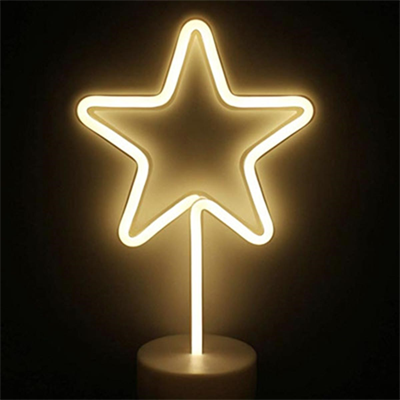 BUFFER® Yıldız Tasarımlı Neon Led Masa Ve Gece Lambası Dekoratif Işık