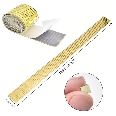 BUFFER®1 Metre Uzunluğunda Gold Renk Aynalı Mozaik Taşlı Dekor Bandı 4 cm x 1 mt