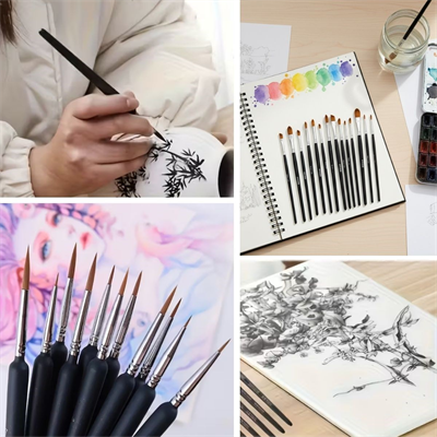 BUFFER®10 Adet Hobi ve Araba Rötüş Fırça Seti – İnce Detay Boyama, Model Yapımı ve Araç Çizik Giderme İçin Çok Amaçlı Fırça Takımı