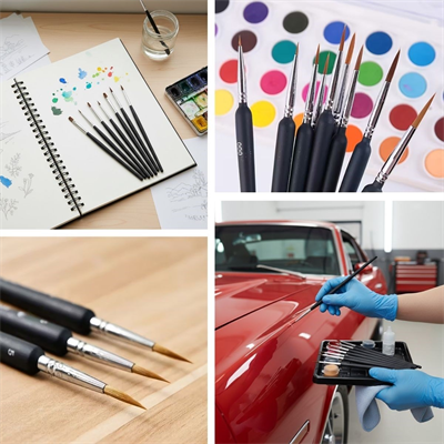 BUFFER®10 Adet Hobi ve Araba Rötüş Fırça Seti – İnce Detay Boyama, Model Yapımı ve Araç Çizik Giderme İçin Çok Amaçlı Fırça Takımı