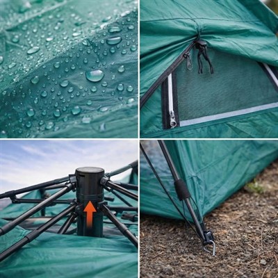 BUFFER® 6 Kişilik Otomatik Kamp Çadırı – Çift Katmanlı, Suya Dayanıklı, Hızlı Kurulum Outdoor Aile ve Doğa Çadırı 200x250x150 cm